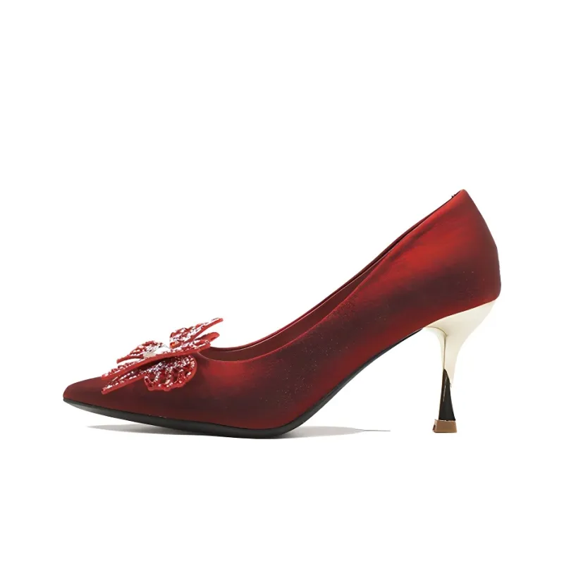 GOSO Slim Heel High Heels Women's Burgundy-0