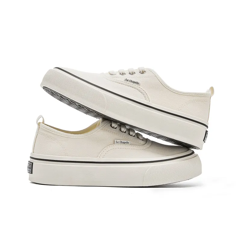 La Chapelle Low Top Canvas Shoes Women's Beige-3