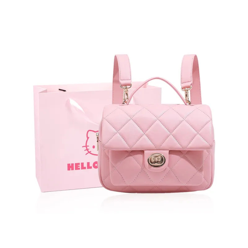 MESUCA &Sanrio Hello Kitty Collaboration Kitty Series PU Backpack Women's Pink/Ecru-1