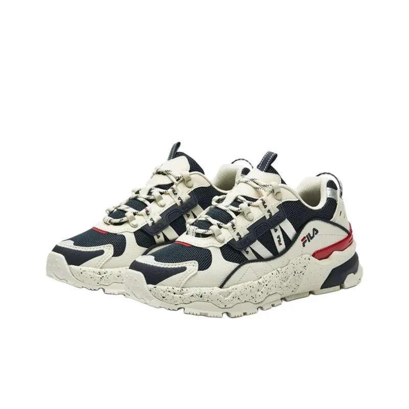 FILA TREK Anti Slip Wear Resistant Low Top Casual Shoes Men's White-1