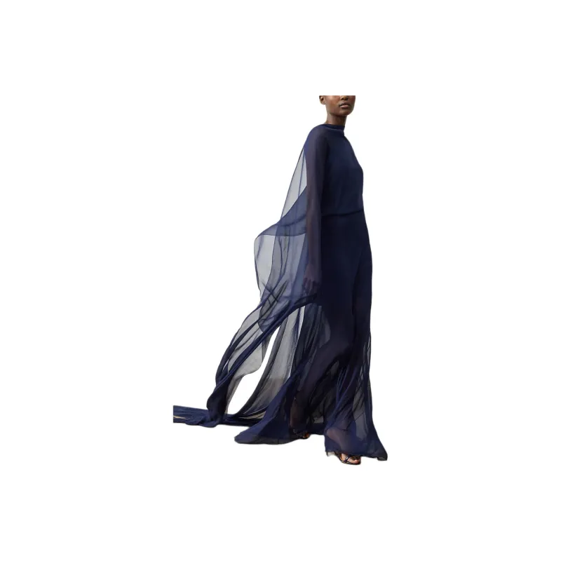 Ralph Lauren Collection Sheer Cape Evening Gown-3