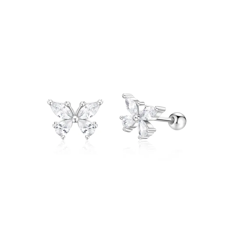 Lao Feng Xiang S925 Silver Stud Earrings Women's-7
