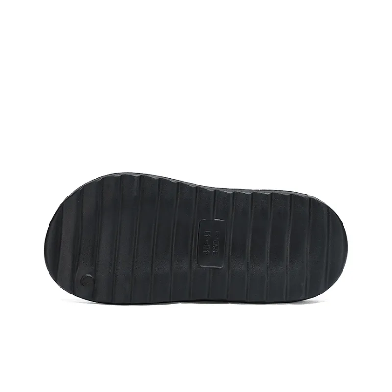 Binary Cut Out Slip Resistant Abrasion Resistant Slide Slippers Men's Black-3