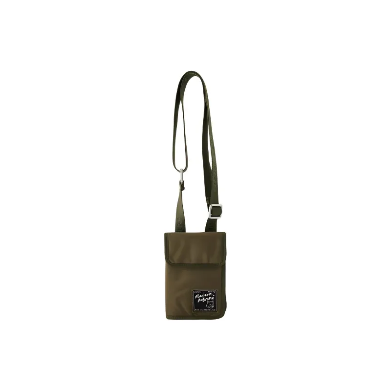 Maison Kitsune Polyamide Shoulder Bag, Crossbody Bag Regular Unisex Khaki Green-0