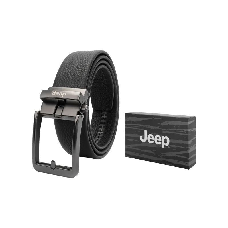 Jeep Cow Leather Belts Men's Black/Litchi Grain Black Width  3.5cm-7
