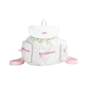 AIBAG Nylon Fabric Backpack Women's Light Yellow/Pink
