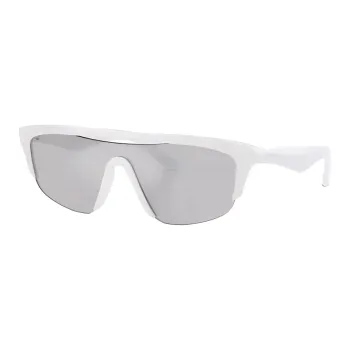 Burberry Plate Frame Irregular Shape Sunglasses Men's White