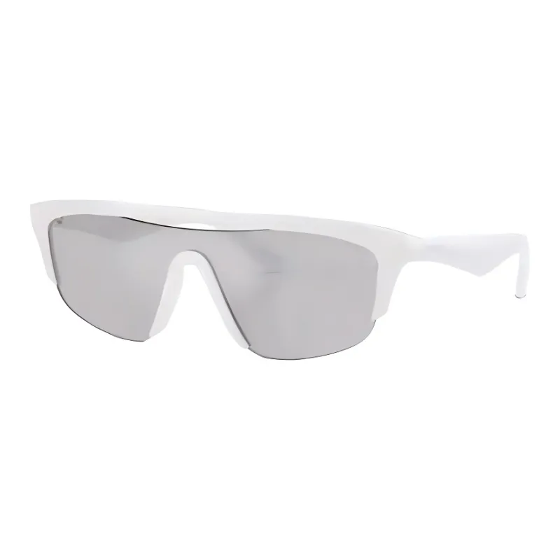 Burberry Plate Frame Irregular Shape Sunglasses Men's White-0