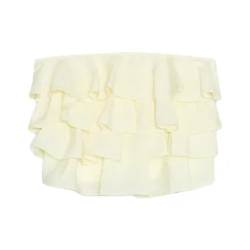 ZARA Strapless Tops Women's Light Yellow