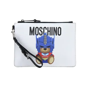 MOSCHINO PU Clutch Regular Women's White