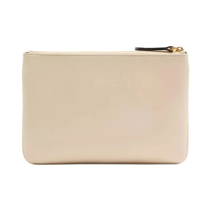 Valentino Leather Clutch Unisex Beige & Black-2