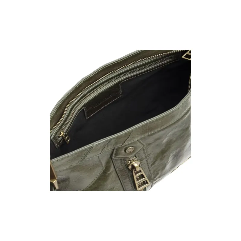 Zadig & Voltaire Cow Leather Shoulder Bag Women's Green-4
