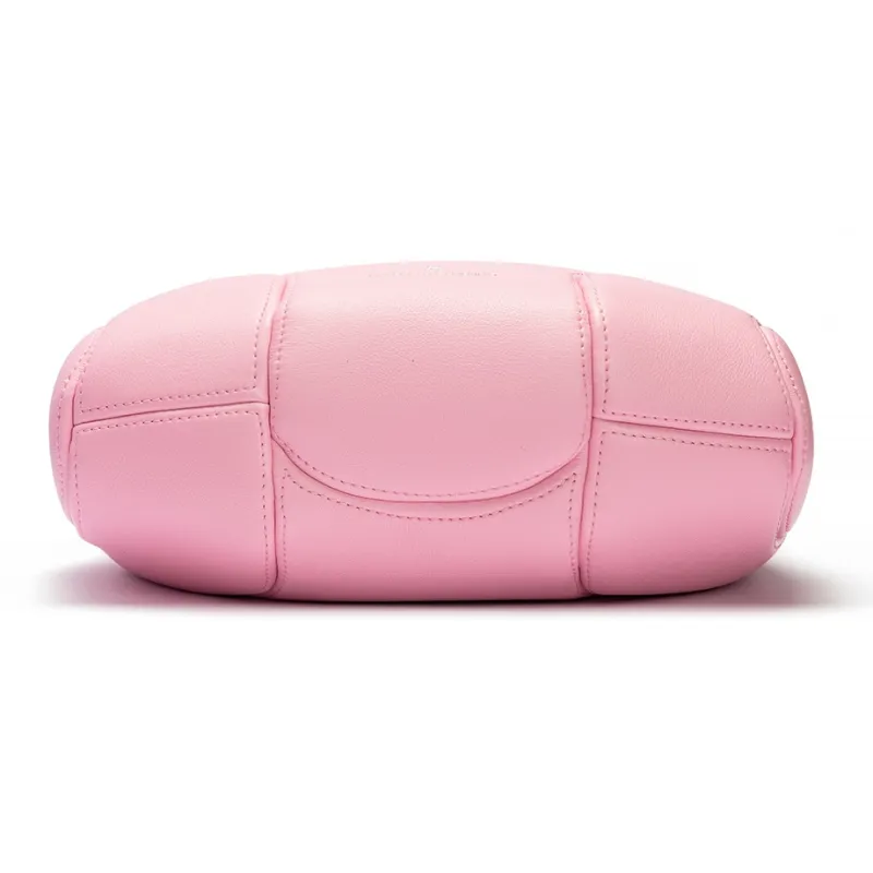 ROBERTA DI CAMERINO Synthetic Leather Underarm Baseball Shoulder Bag Women's Barbie Pink/Classic Black-4