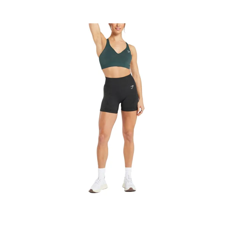GYMSHARK Vital Seamless V Neck Sports Underwear Women's Forestland Green Clay Gray Limestone-0