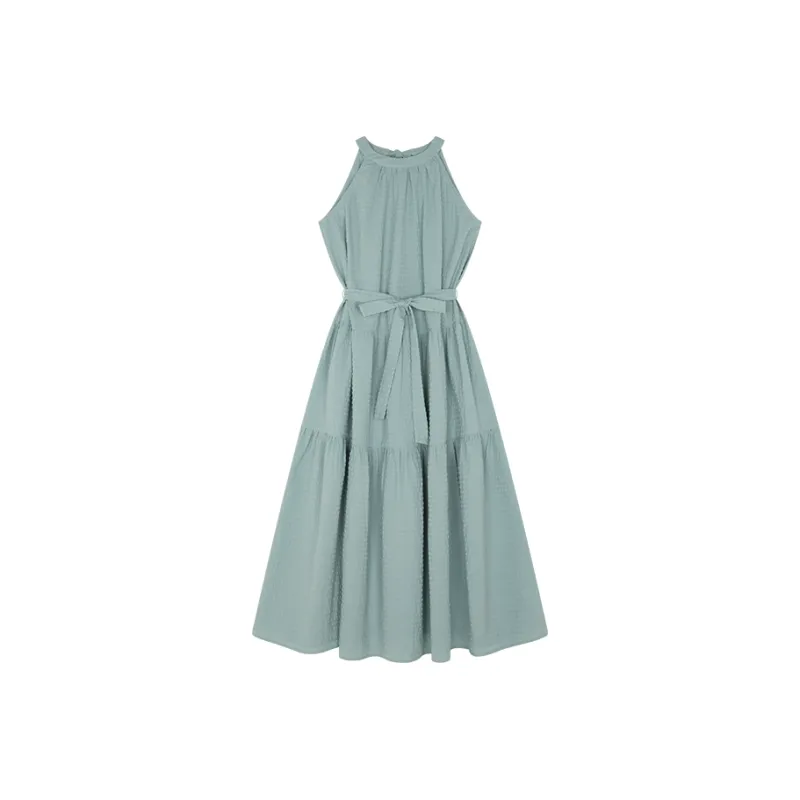 Mo Han Yi Mei Sleeveless Dress Women's Light Lake Blue-0