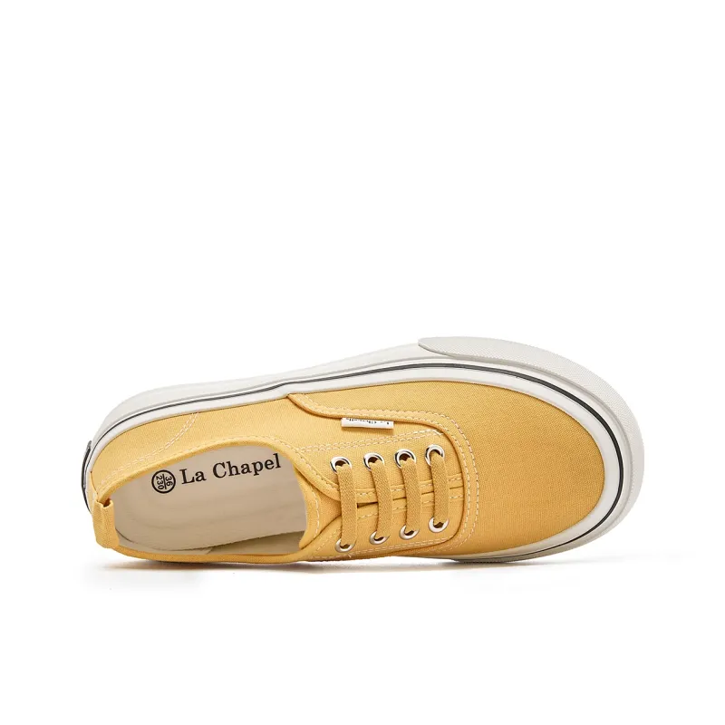 La Chapelle Low Top Canvas Shoes Women's Yellow-5