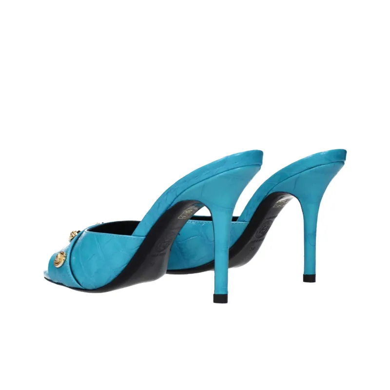 VERSACE Slide Slippers 9cm Women's Sky Blue-3
