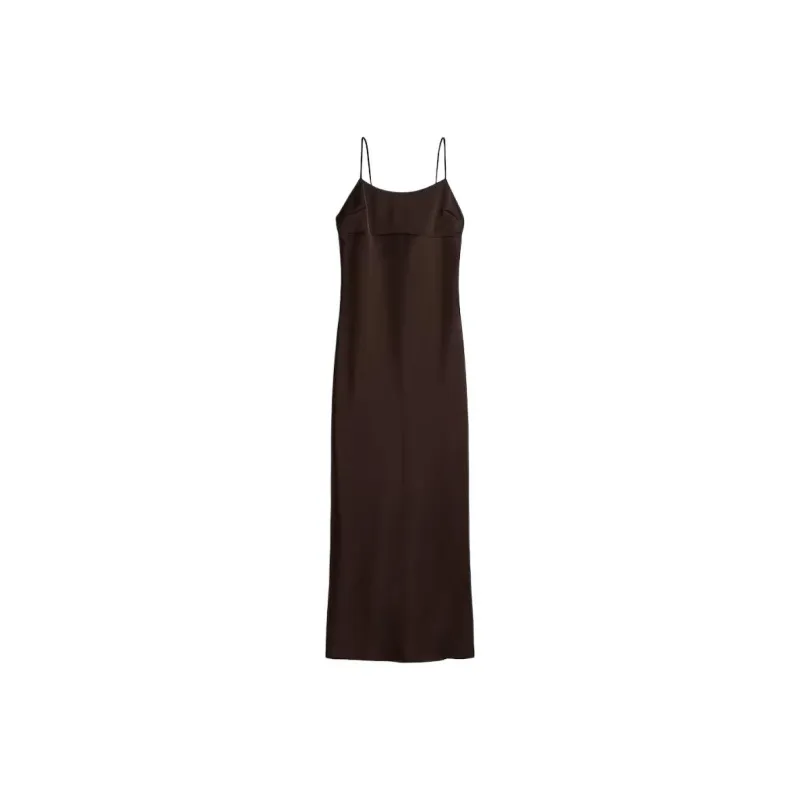 H&M Slip Dresses Women's Dark Brown-0