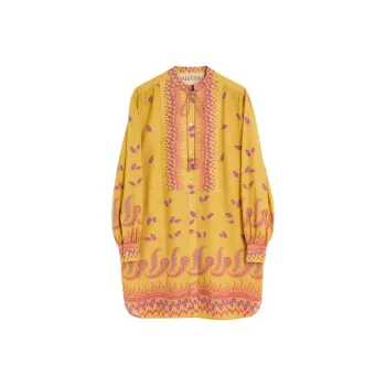 Valentino SS25 Long Sleeved Dress Women's Yellow