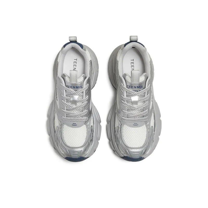 Teenmix Low Top Chunky Sneakers Women's Silver-2