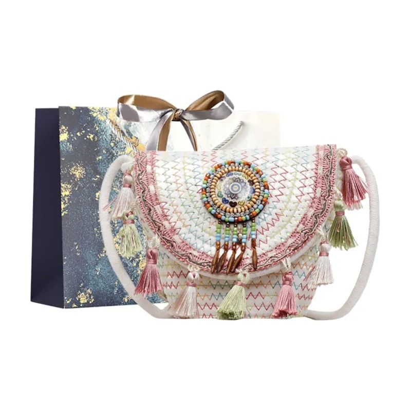 Iman's House Woven Shoulder Bag Women's Multicolor-0
