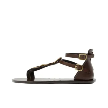 ZARA One Strap Sandals 1cm Women's Brown