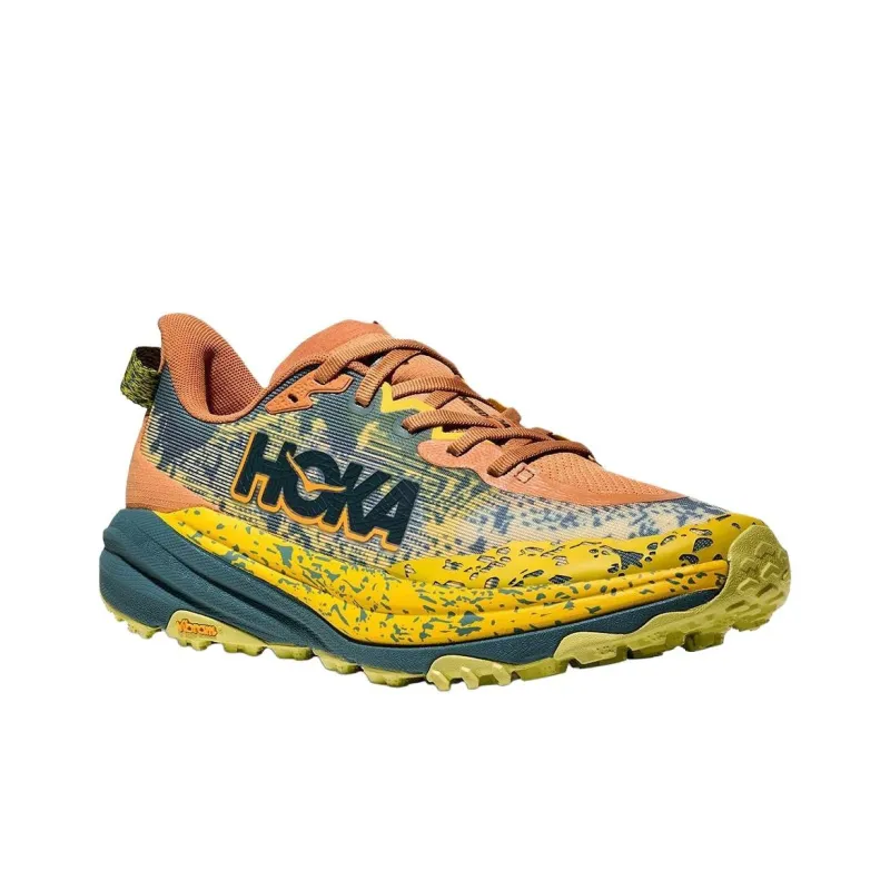 HOKA ONE ONE Speedgoat 6 Cushioning, Wear Resistant Low Top Running Shoes Men's Yellow Orange-2
