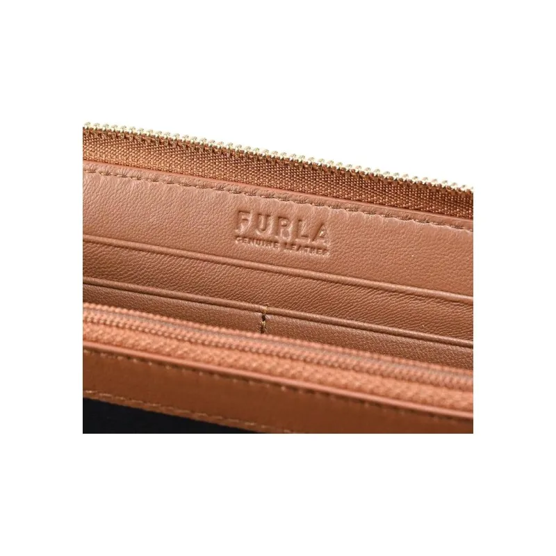Furla Grain Cow Leather Wallet Women's Cognac Brandy-4