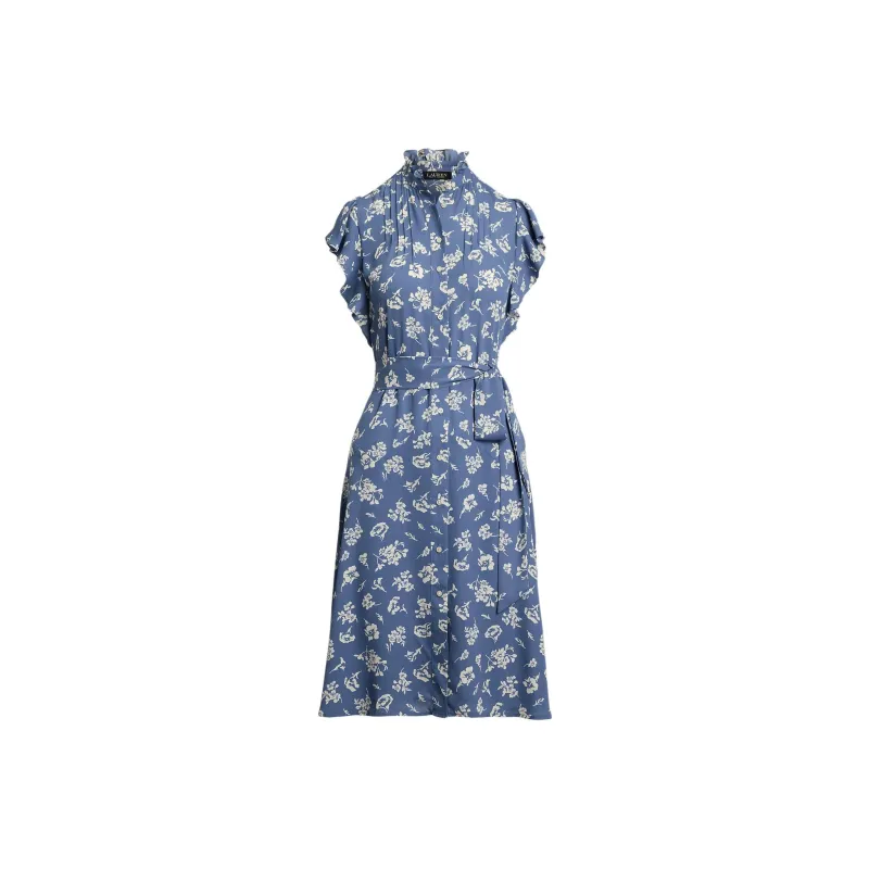 LAUREN RALPH LAUREN Short Sleeved Dress Women's Blue-0
