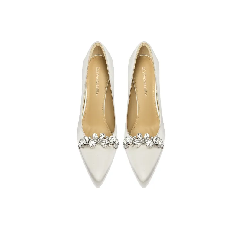 Lily Wei Returning Boats Slim Heel High Heels Women's White-2