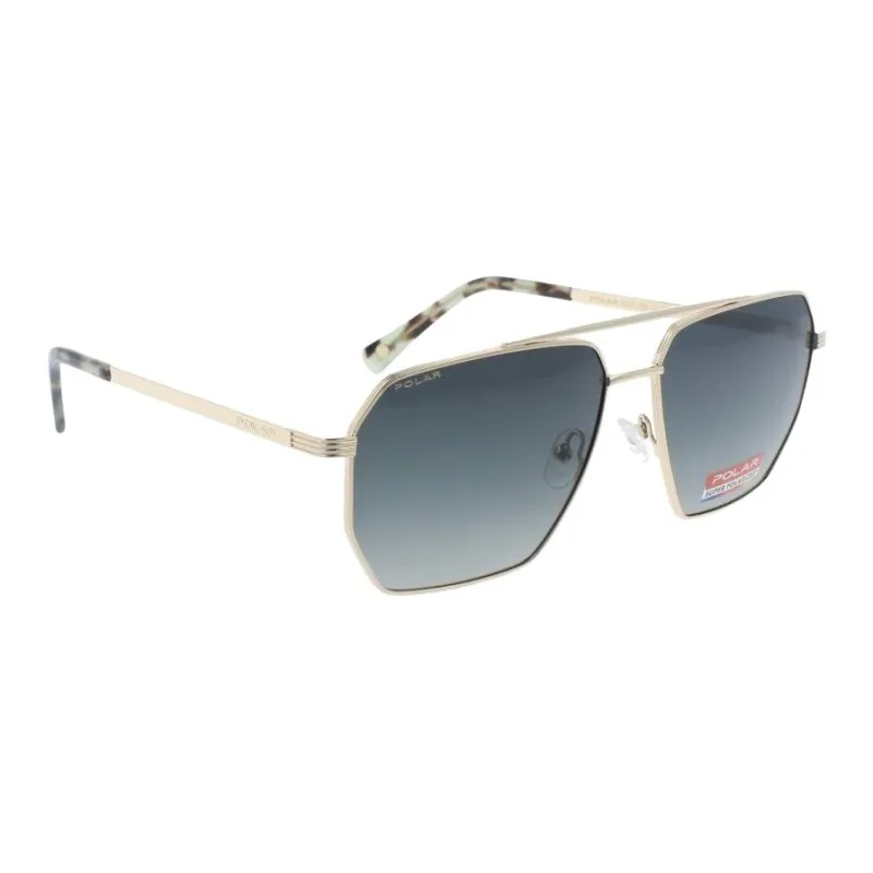 Polar Metal Aviator Sunglasses Unisex Gold-1