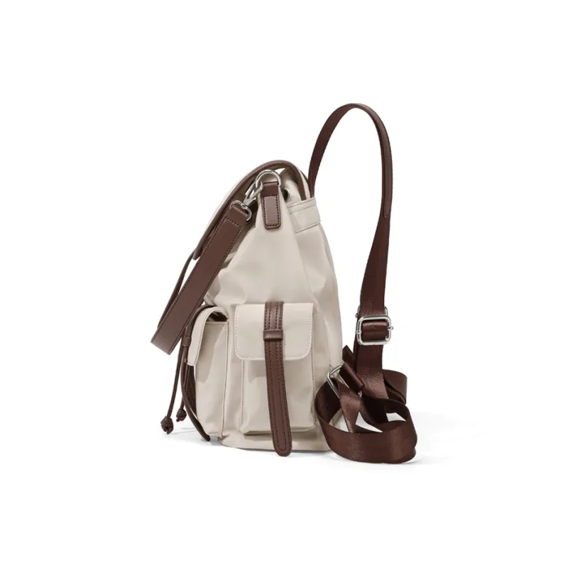 CinvaiKrose Fabric Short Trip Backpack Travel Bag Tubas Women's Ecru/Black-2