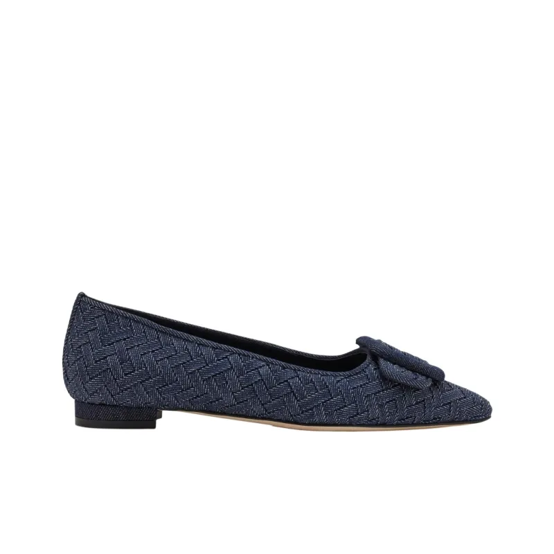 MANOLO BLAHNIK Maysalepumpflat Casual Single Shoes Women's Dark Blue-1