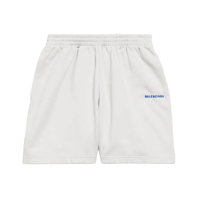 Balenciaga Casual Shorts Loose Fit Men's White Blue-0