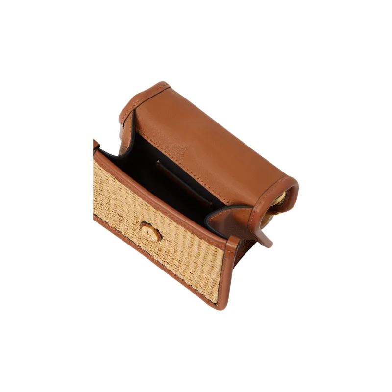 KARL LAGERFELD K/SIGNATURE Cow Leather Shoulder Bag, Crossbody Bag, Handbag Mini Women's Natural & Brown-3