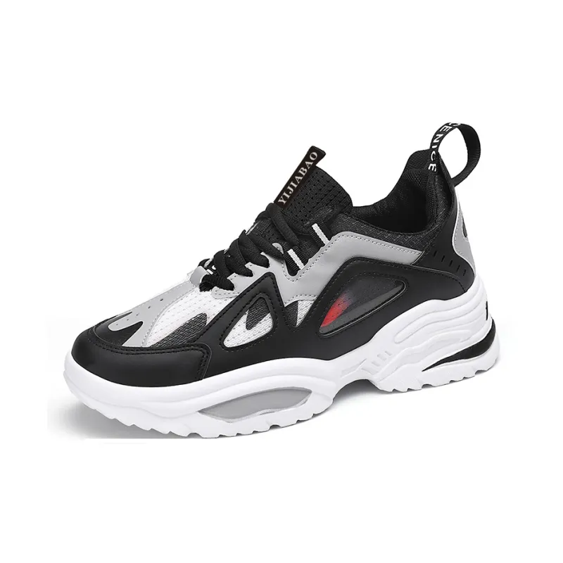 Yi Jiabao Shock Absorbers Slip Resistant Breathable Low Top Chunky Sneakers Men's-1