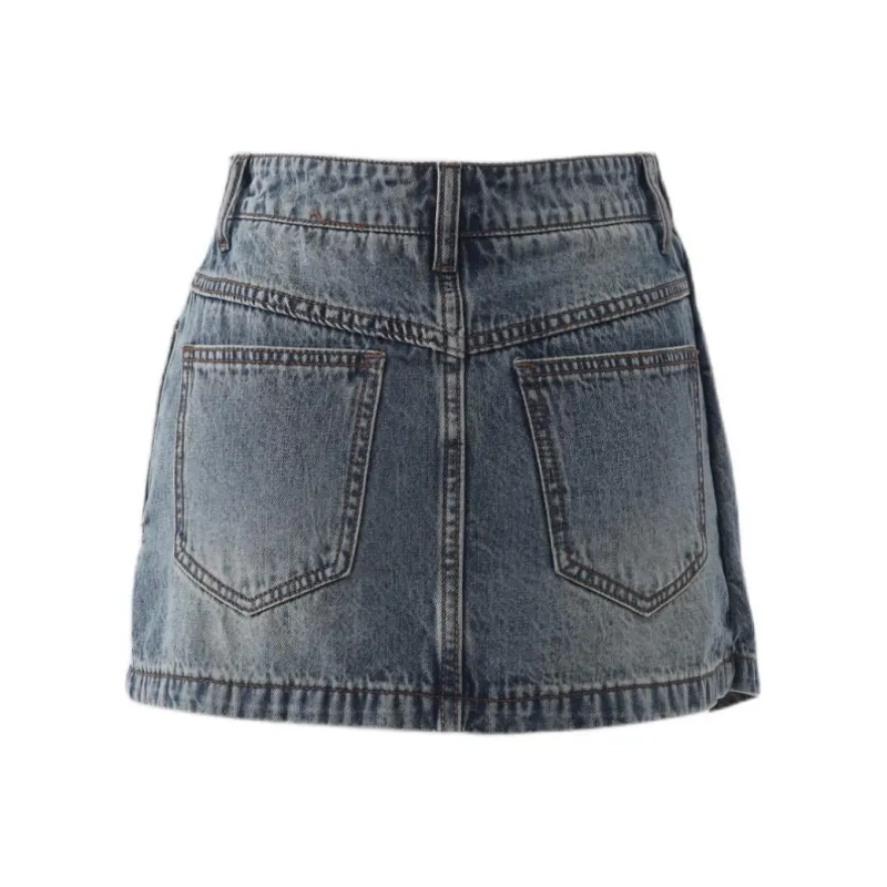 Rose Denim Short Skirts Women's-1