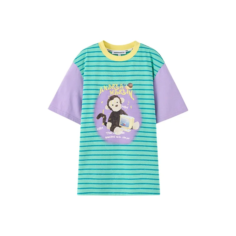 ANDREA MARTIN Drop Shoulder Sleeve T Shirt Women's-0
