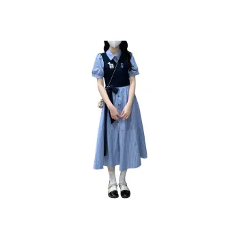 Flowers In Water Short Sleeved Dress Women's