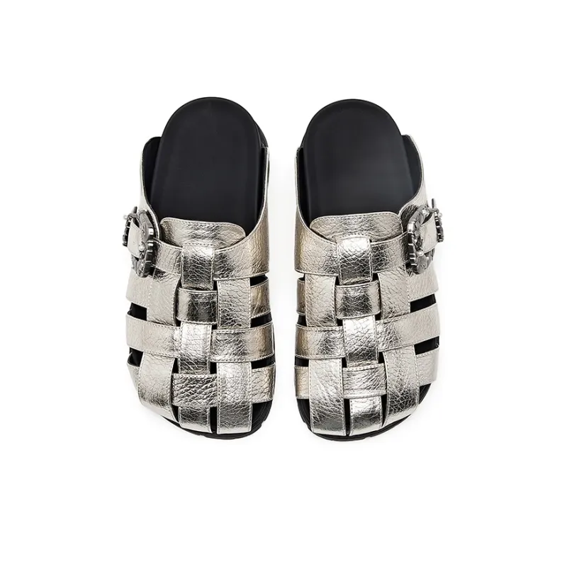 Liddy Rubber Sole Cut Out Slip Resistant Closed Toe Slippers Women's-4