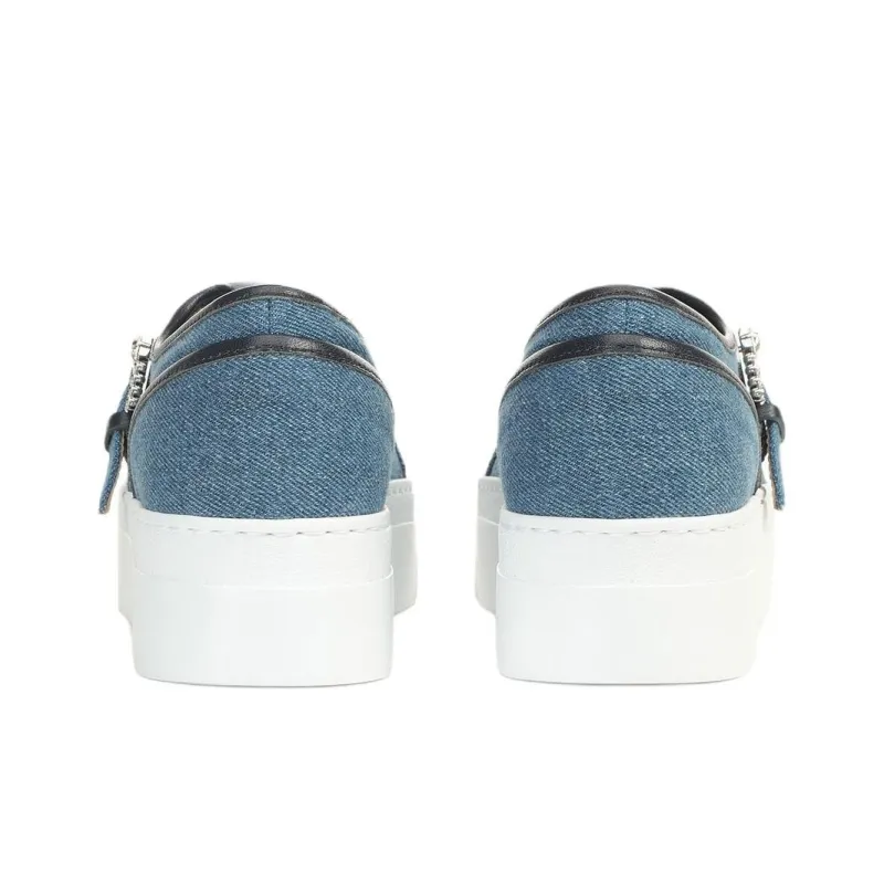 SERGIO ROSSI SR Twenty Low Top Skateboard Shoes Women's Blue-4