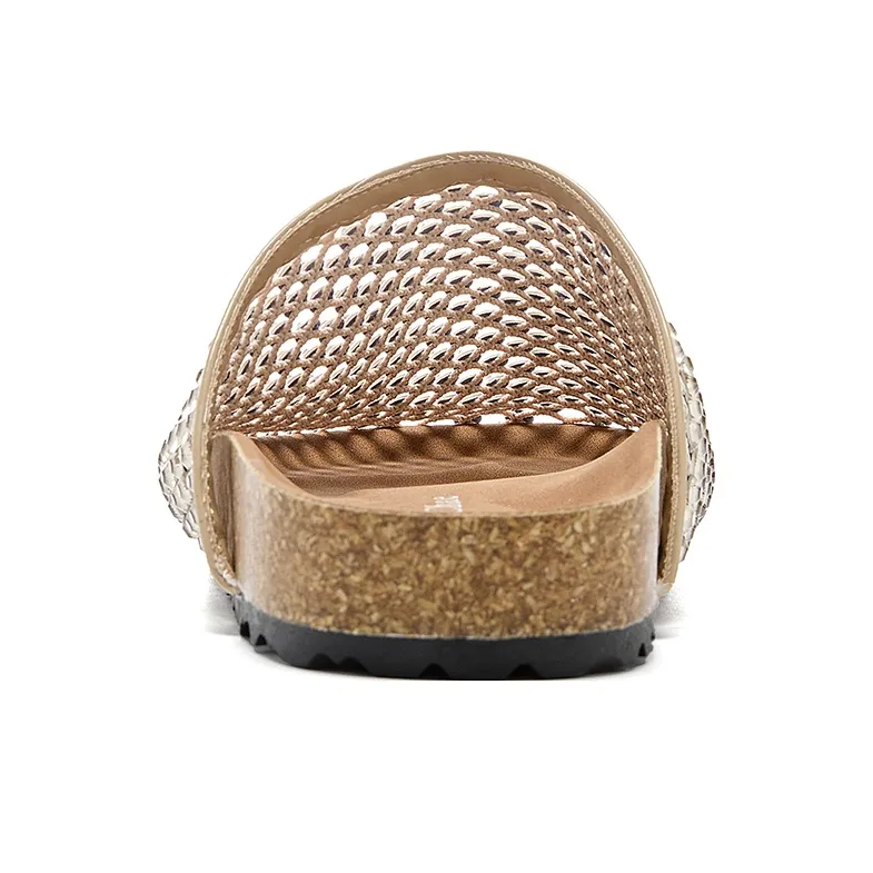 La Chapelle Abrasion Resistant Closed Toe Slippers Women's Gold-4