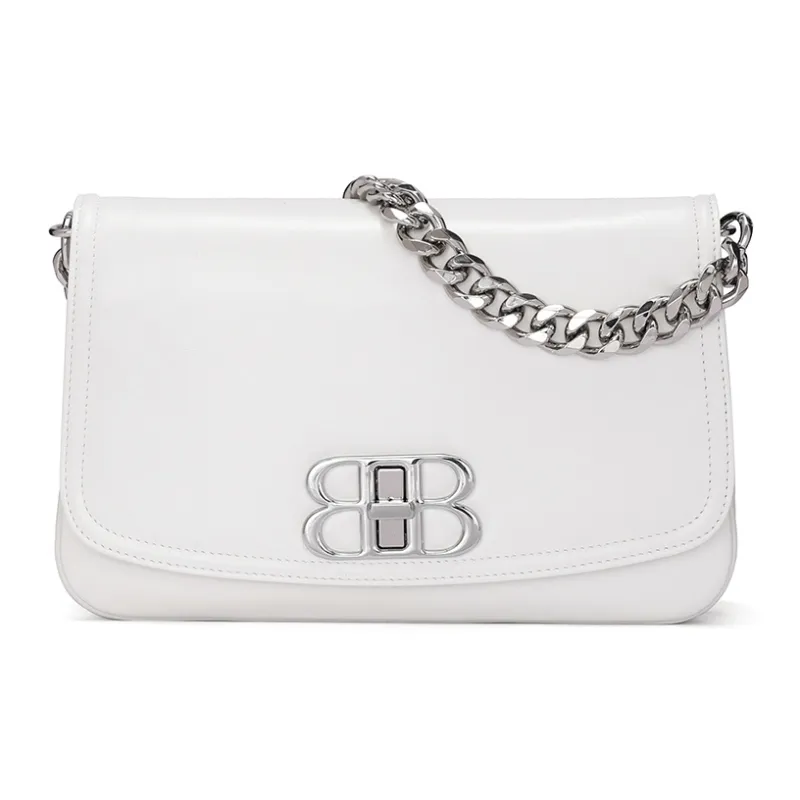 ROBERTA DI CAMERINO Cow Leather Shoulder Bag Women's Elegant White/Classic Black-0