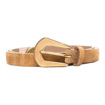 Brunello Cucinelli Metal Leather Belts Women's Beige Width 2CM