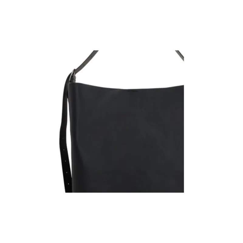 JIL SANDER Leather Crescent Bag Handbag Tubas Women's Black-4
