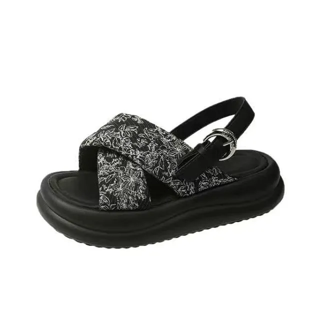 KLAOSD One Strap Sandals Women's Black-0