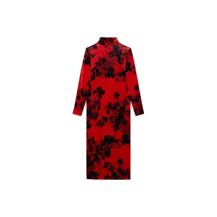 Balenciaga Long Sleeved Dresses Women's Red-0