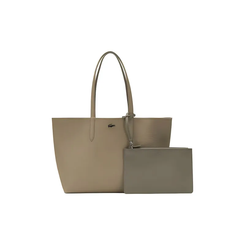 LACOSTE PVC Tote Bag, Shopping Bag, Shoulder Bag, Handbag Tubas Women's Vanilla With Kiwi Color-0