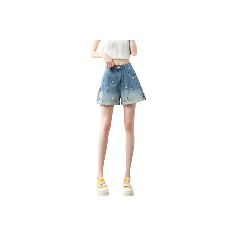 SITOL Denim Shorts Women's Blue-0