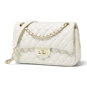 Safiya Cow Leather Shoulder Bag, Crossbody Bag Women's White